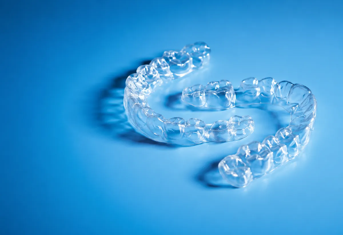 A pair of clear aligners
