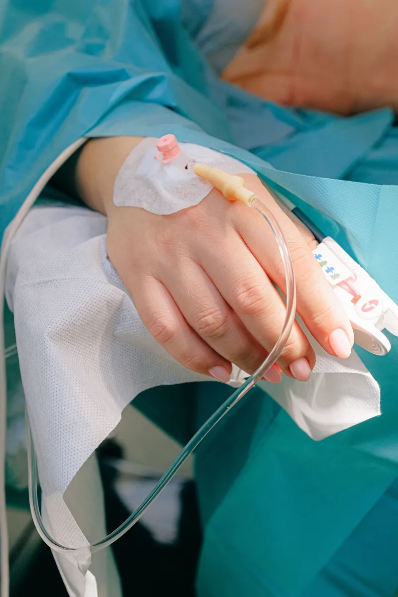 IV line placed for IV sedation dentistry
